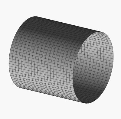 "Pinched Cylinder" Benchmark Problem, Berechnung mit isogeometrischen 5-Parameter-Schalenelementen
